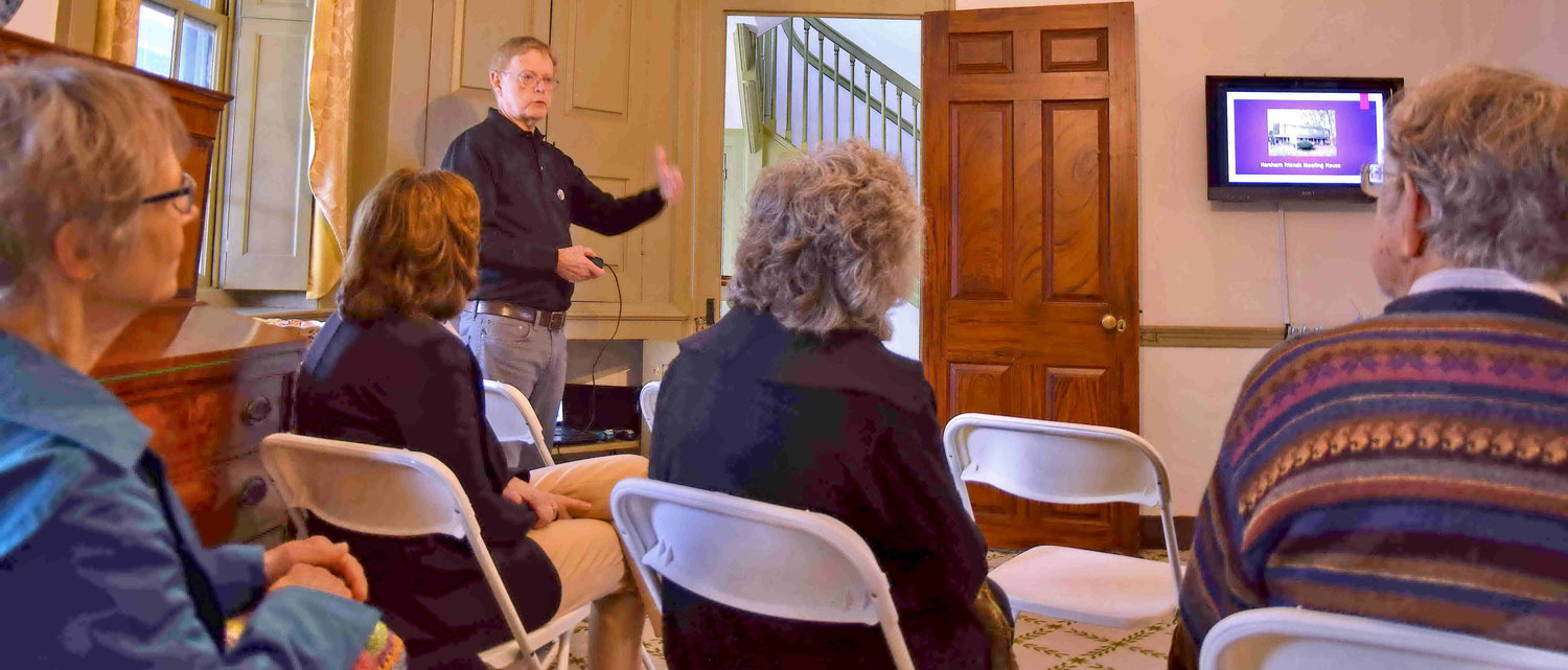 Historian Roy Ziegler conducts a slide presentation on Benjamin Parry.