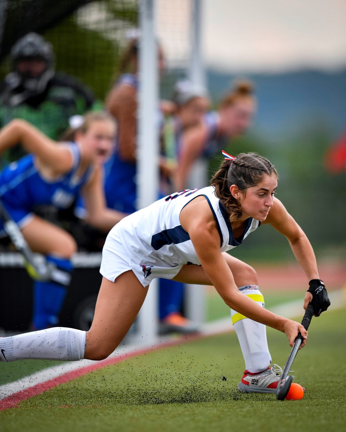 CB East’s Alli Troth sends a pass on a penalty corner.