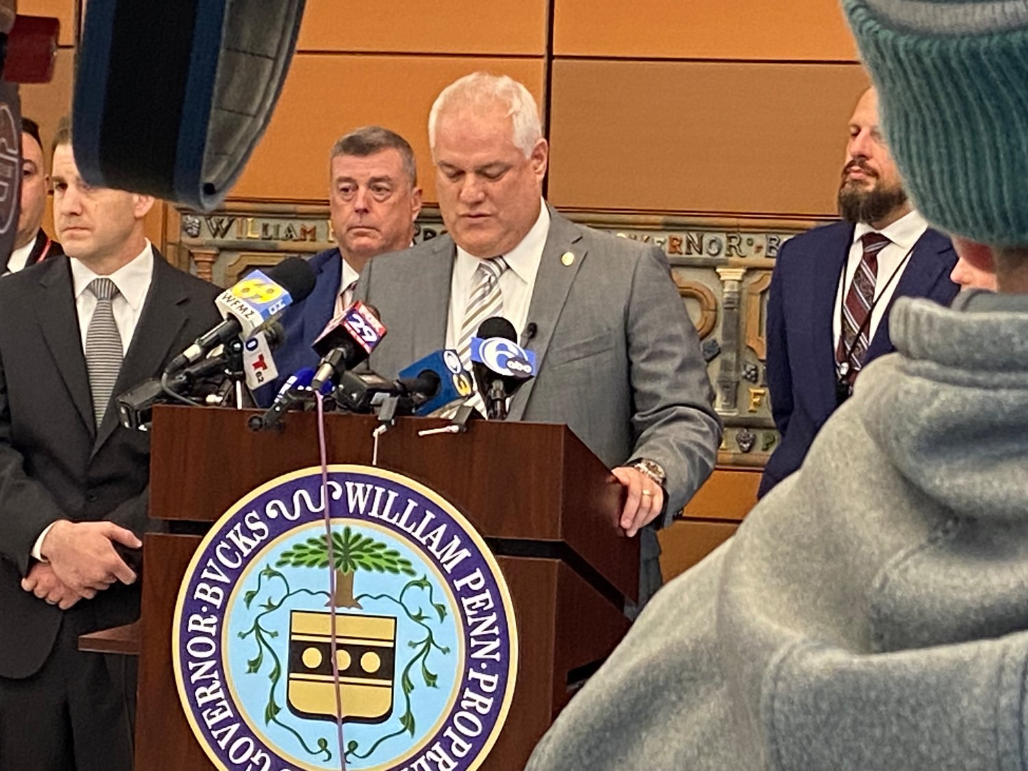 Bucks County District Attorney Matt Weintraub announces the charge of murder filed against Stephen Michael Capaldi Thursday.