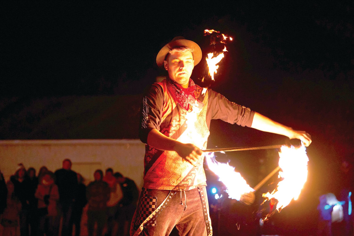 Stephen Haines, of Philadelphia, performs at Bristol’s Mill Street Fire & Ice Event.