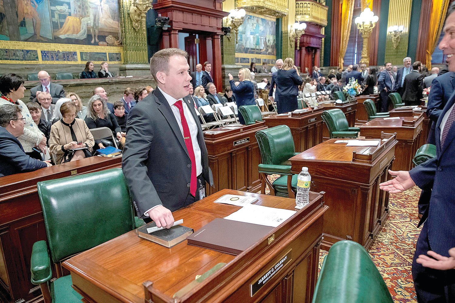 Sen. Jarrett Coleman, a Republican, represents the 16th Pa Senatorial District, which includes Bedminster, Bridgeton, Durham, East Rockhill, West Rockhill, Haycock, Hilltown, Milford, Nockamixon, Richland, Springfield and Tinicum townships, plus the boroughs of Dublin, Perkasie, Quakertown, Richlandtown, Riegelsville, Sellersville, Silverdale,  Trumbauersville and the Bucks County portion of Telford. The district also includes sections of Lehigh County.