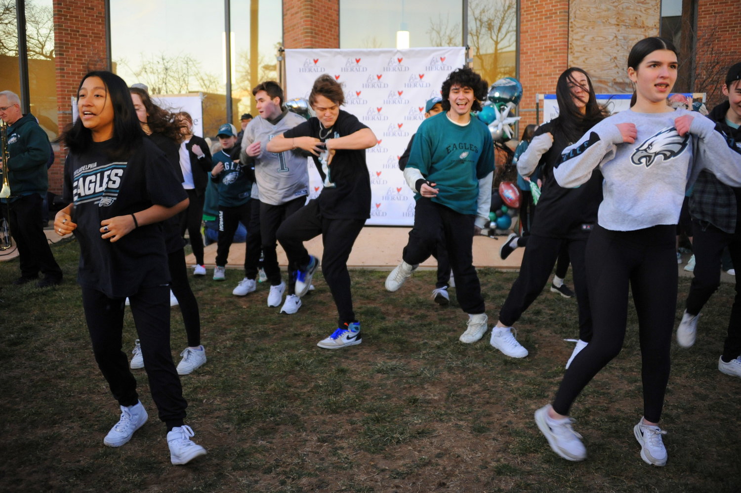 Freestyle Dance Academy members wowed the crowd with an energetic performance Friday evening at the Herald’s “Bucks County Loves the Birds” pep rally on the lawn of the old county courthouse in Doylestown.