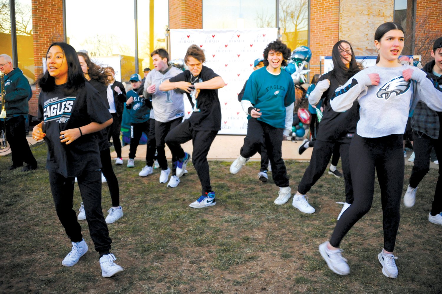 Freestyle Dance Academy members wowed the crowd with an energetic performance Friday evening at the Herald’s “Bucks County Loves the Birds” pep rally on the lawn of the old county courthouse in Doylestown.