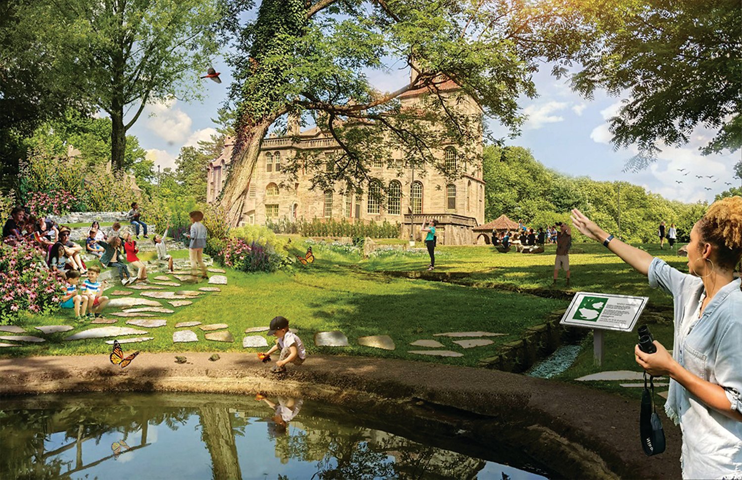 The Bucks County Historical Society recently unveiled conceptual plans for future improvements to its Fonthill Castle property. Philadelphia-based OLIN, an internationally recognized landscape architectural firm, was hired to create a plan.