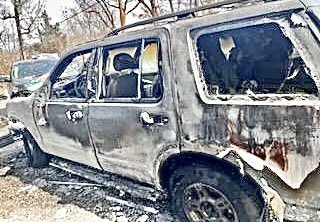 Flames from the Finger family’s house on Perry Auger Road reached, and then consumed, a family car that was parked in the driveway.