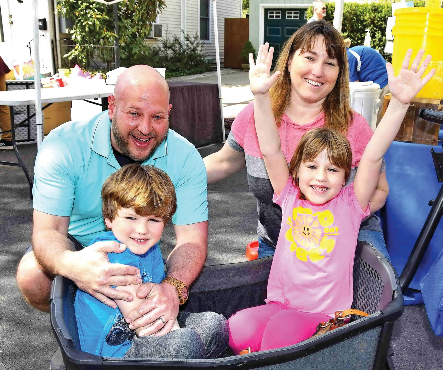 The Matthew family with Mack, 7, and Cody, 9.