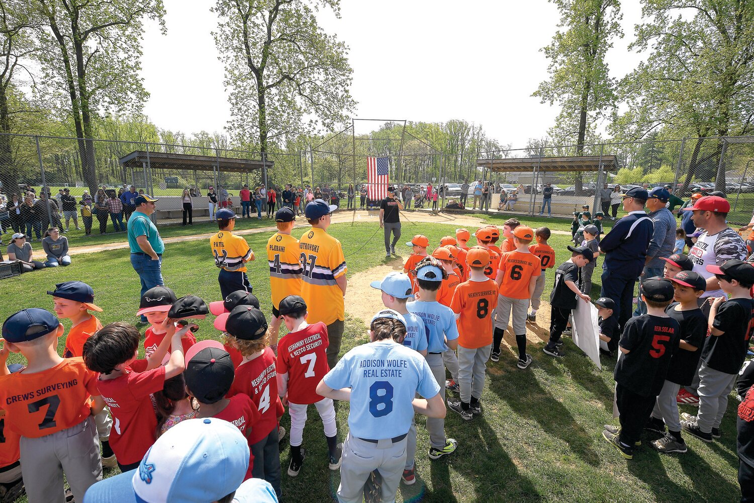 Teams line up during opening ceremonies.