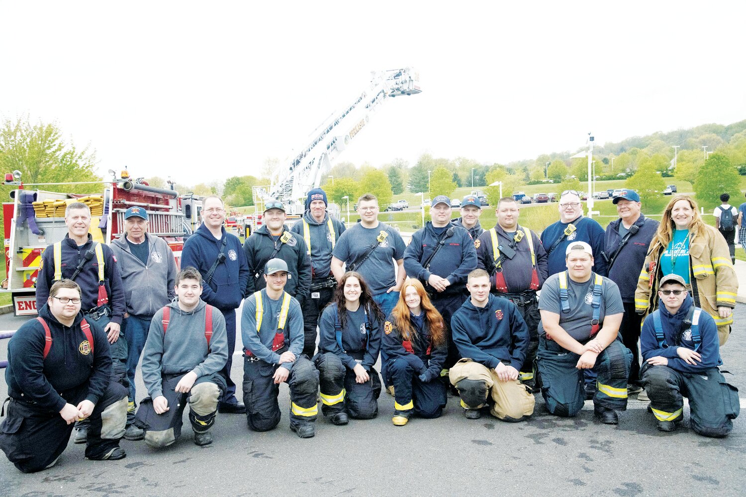 It would have been a dry shower event without the help of this group of volunteer firefighters from Perkasie, Hilltown and Dublin.