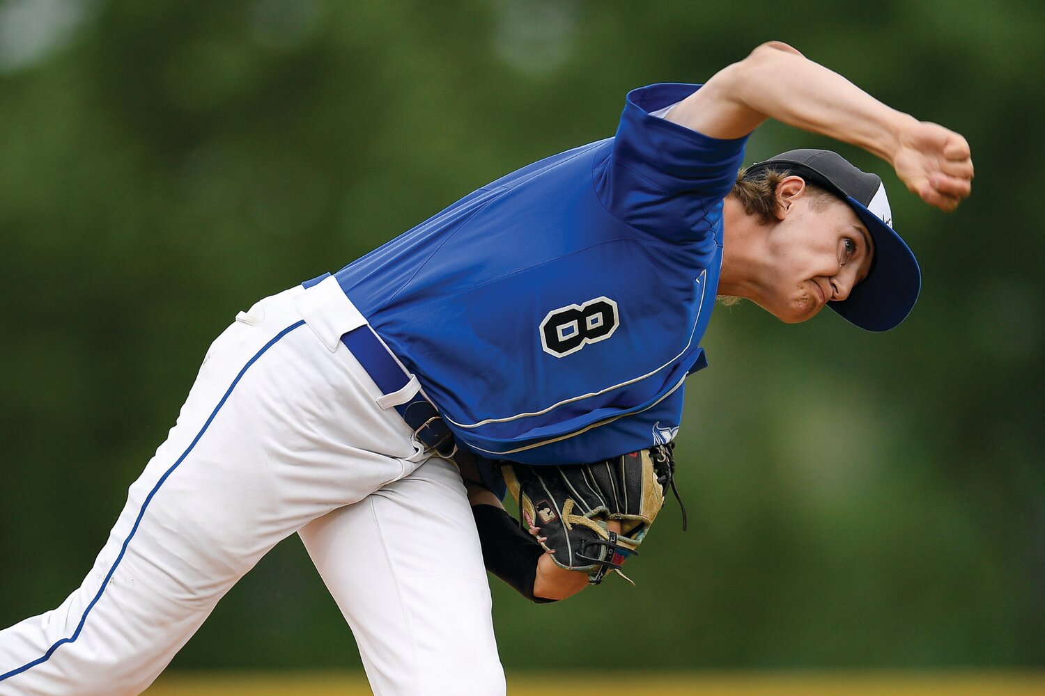 South Hunterdon pitcher Dillon Gallagher follows through on a pitch during the second inning.