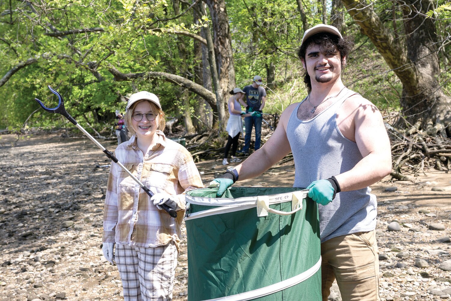 Bucks Learning Cooperative student volunteers pose for a photo as they participate in Spearhead Project Earth’s cleanup effort on Burlington Island.