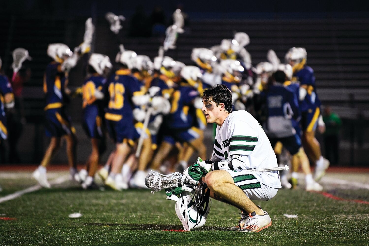 Pennridge’s Ryan Carickhoff watches the last seconds tick off after a close 10-9 battle in the district quarterfinals.