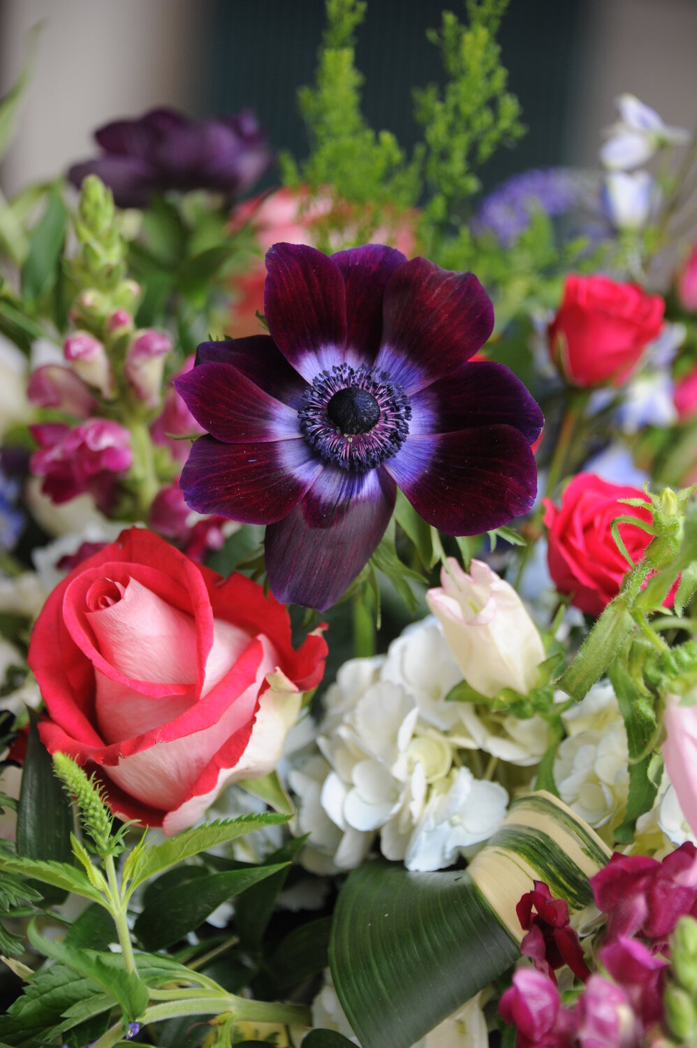 Flowers brighten the home of Barbara Donnelly Bentivoglio in Carversville on the day that Academy of Vocal Arts performers attended.