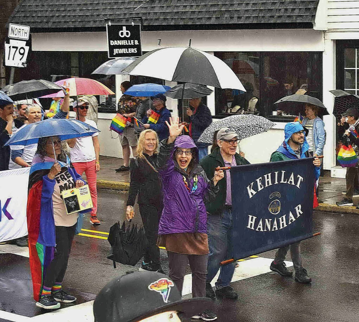 Members of Kehilat HaNahar participate in the PrideFest Parade.