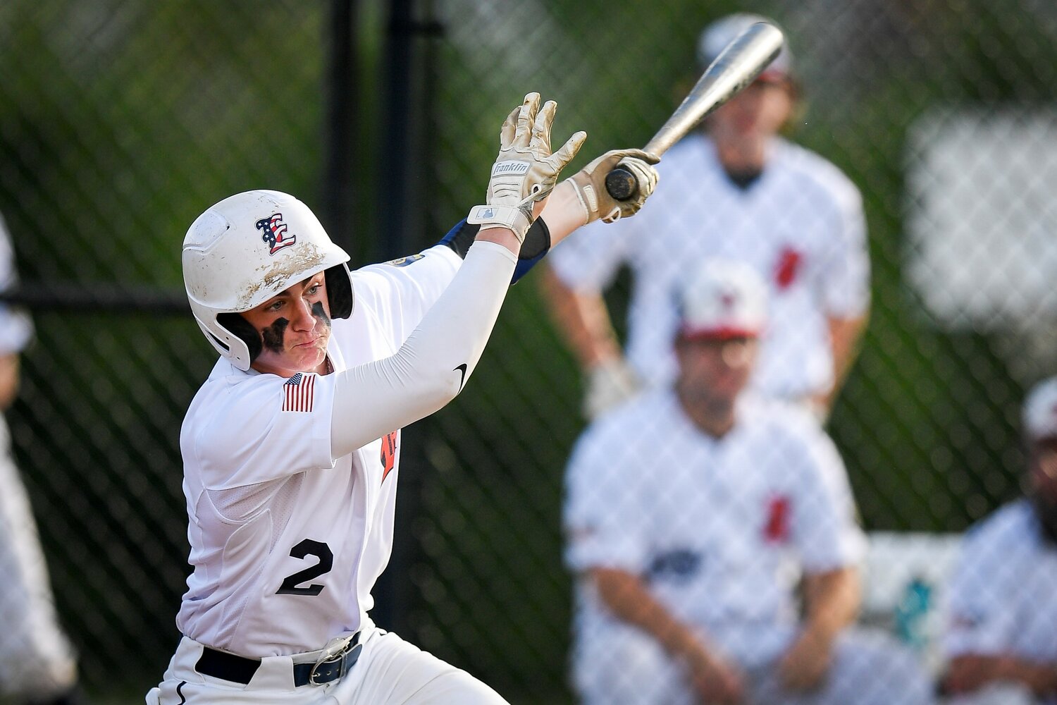 Doylestown’s Matt Sharkey follows his base hit in the first inning.