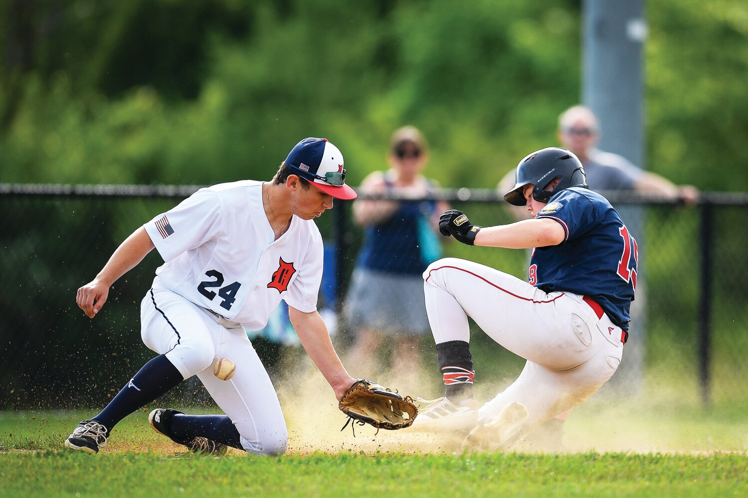 Plumstead’s Mike Wallbillich steals third during the third inning.