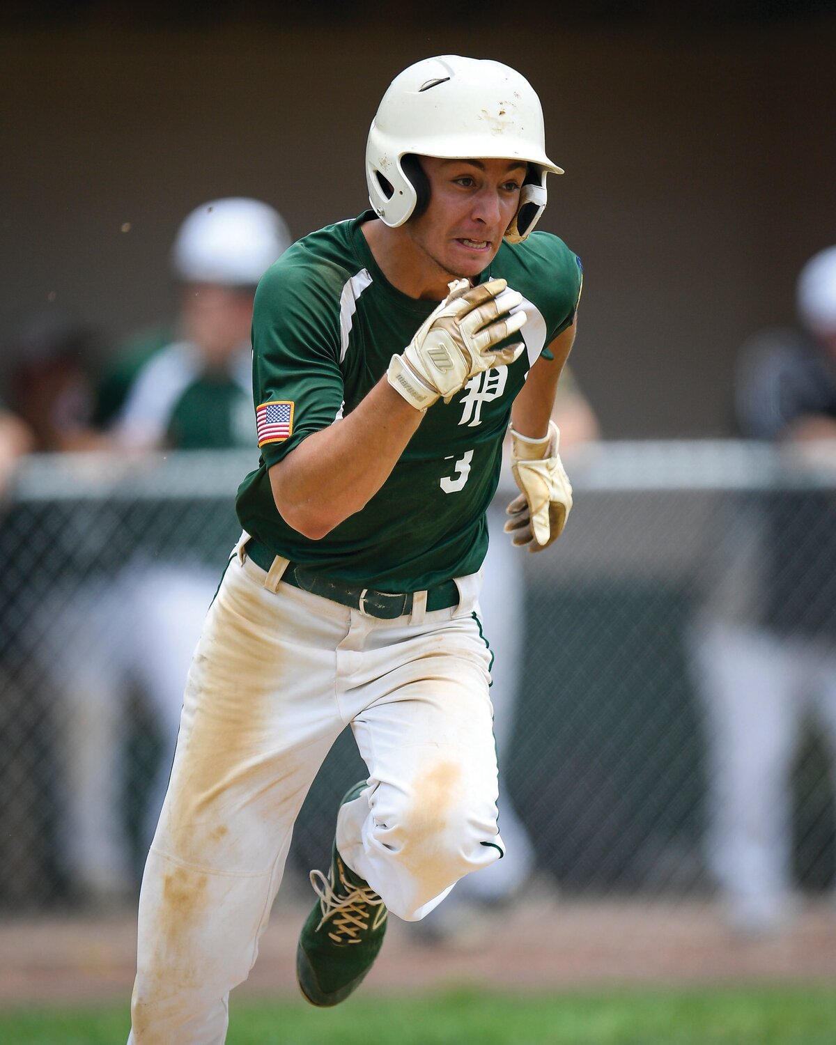 Pennridge’s Alex Fantaskey hustles out of the box during the top of the third inning in Game 1 of Sunday’s doubleheader.