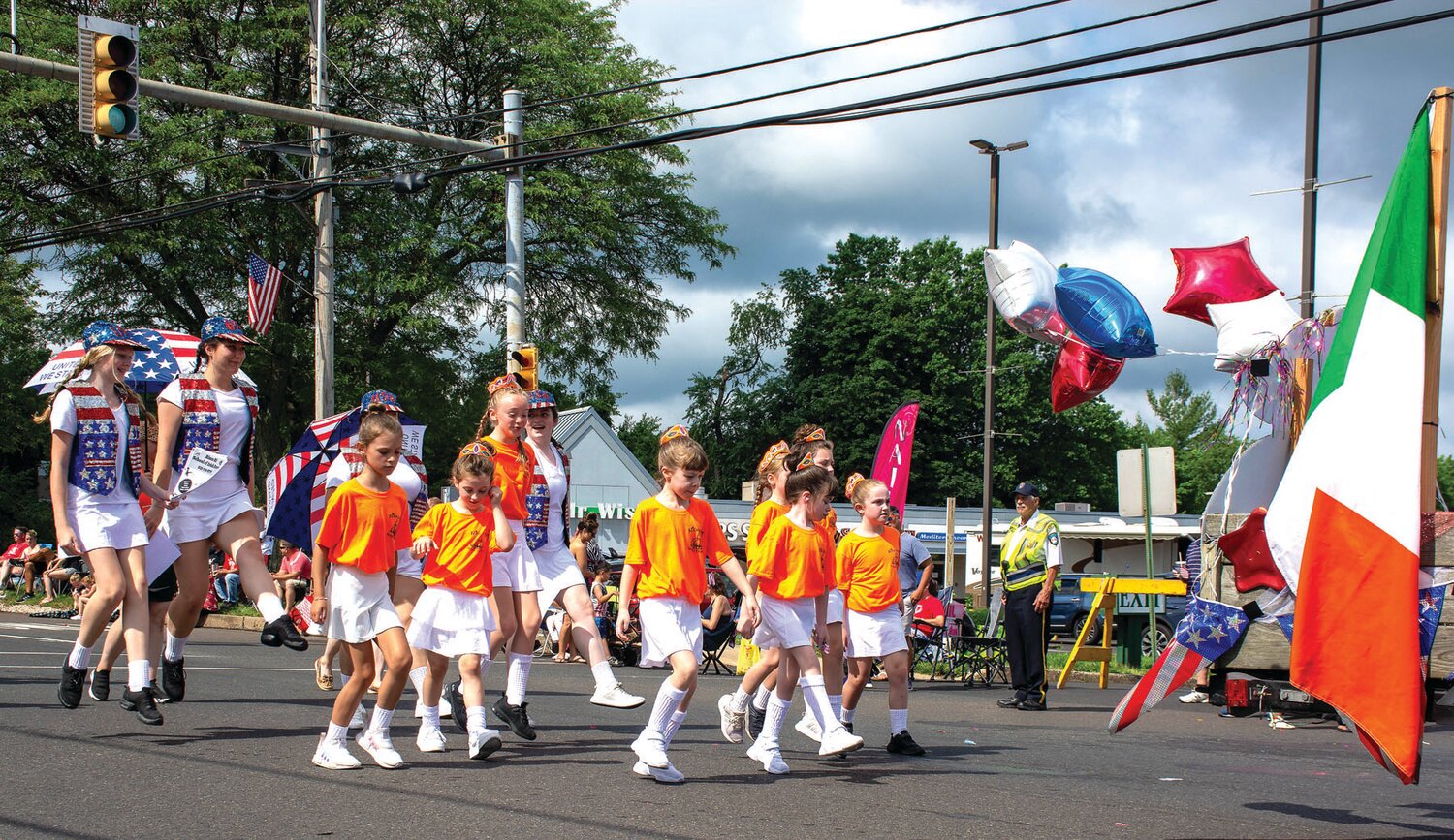 Members of the Rince School of Irish Dance participate in the parade.