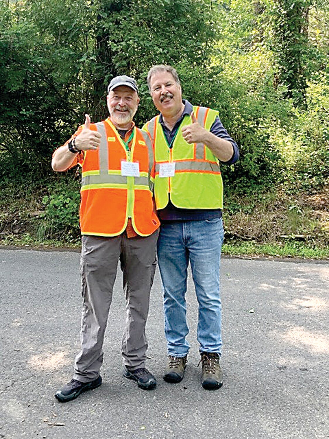 Michael Moscherosch and Brian Marcy on parking duty.