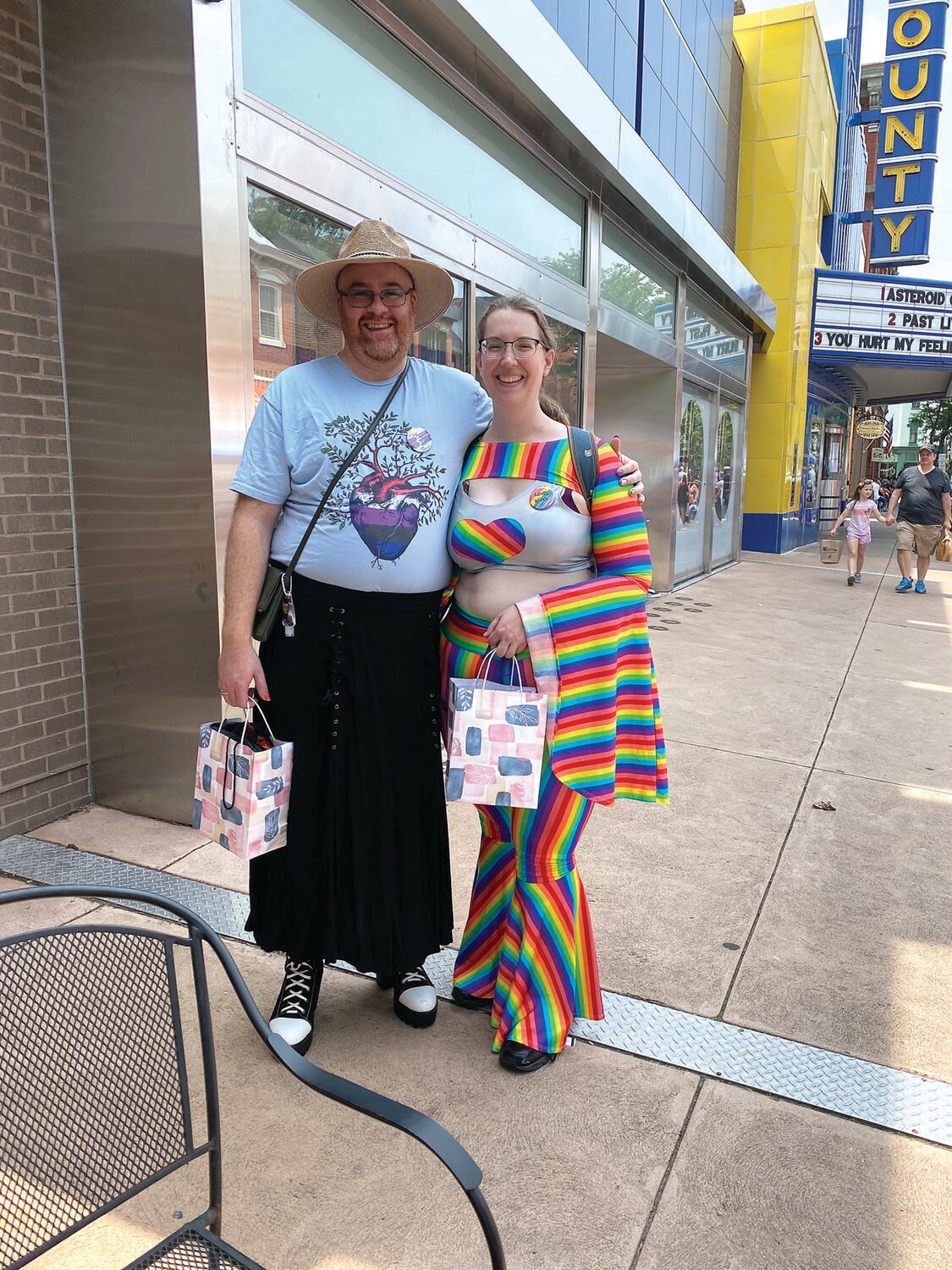 Fred Melhuish and Mary Schappert attend the Doylestown Pride Festival Block Party.