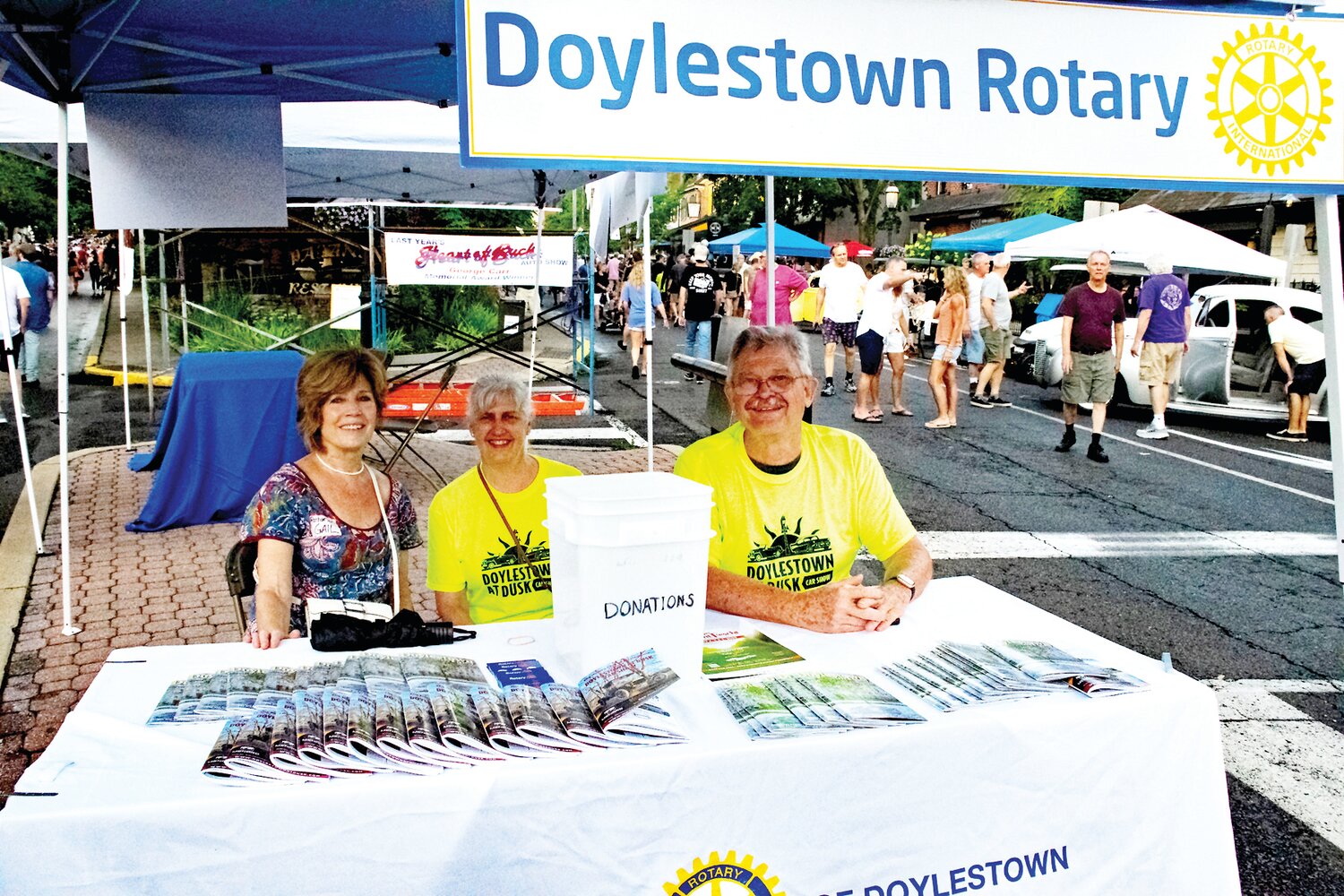 Gail Linenberg, Sue Okun and Steve Bird of the  Doylestown Rotary.