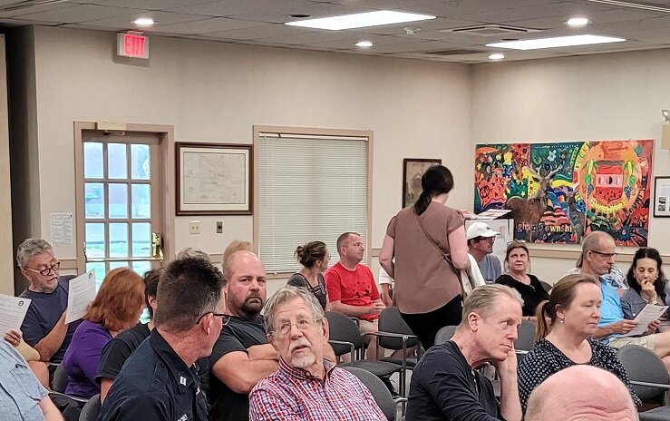 Dozens of Buckingham Township residents attended the July 26 board of supervisors meeting to express deep concern about a new warehouse proposal.