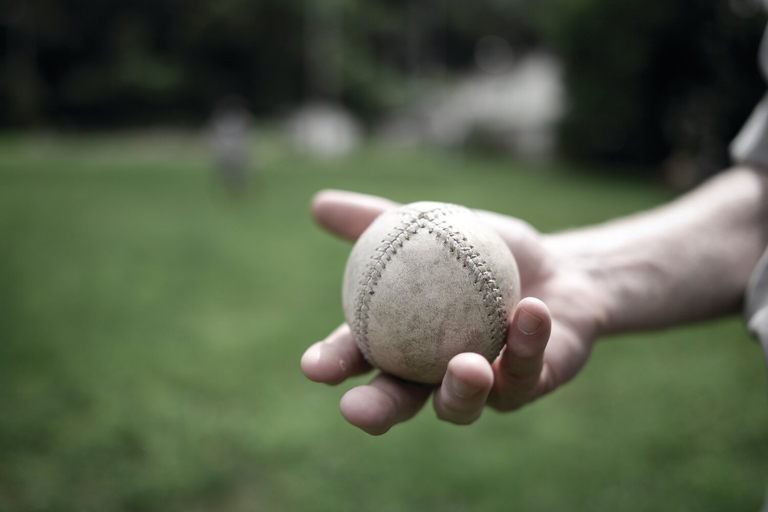 The style of baseball used in 1866 was called a “lemon peel” design with a rubber core wrapped in yarn and a leather cover.