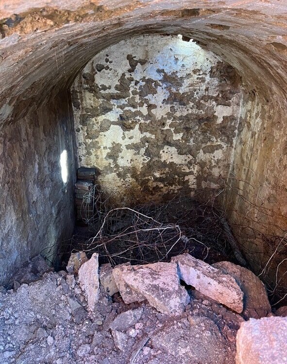 The underground room that Durham Township roadmaster Peter Cox discovered this spring is approximately 12 feet long, 7 feet wide and 14 feet deep.