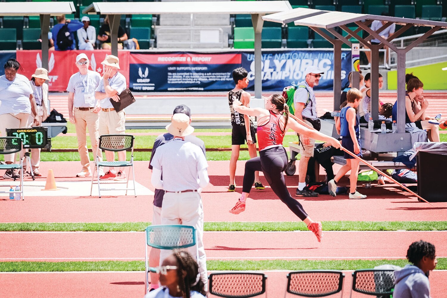 Fiona McKenna set a personal best in the javelin by over 7 feet to finish fourth.