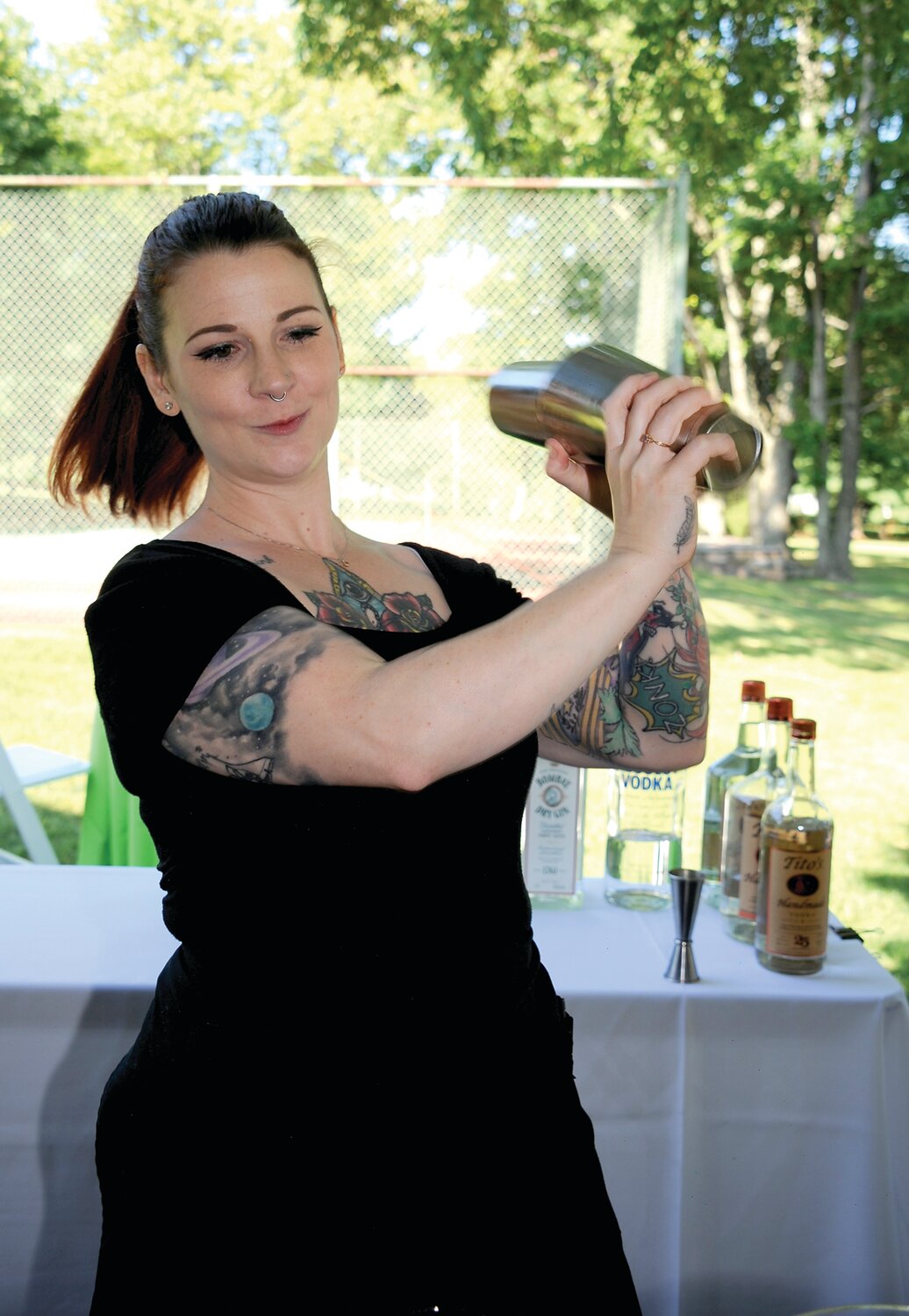 Alley Atkinson makes a signature drink.