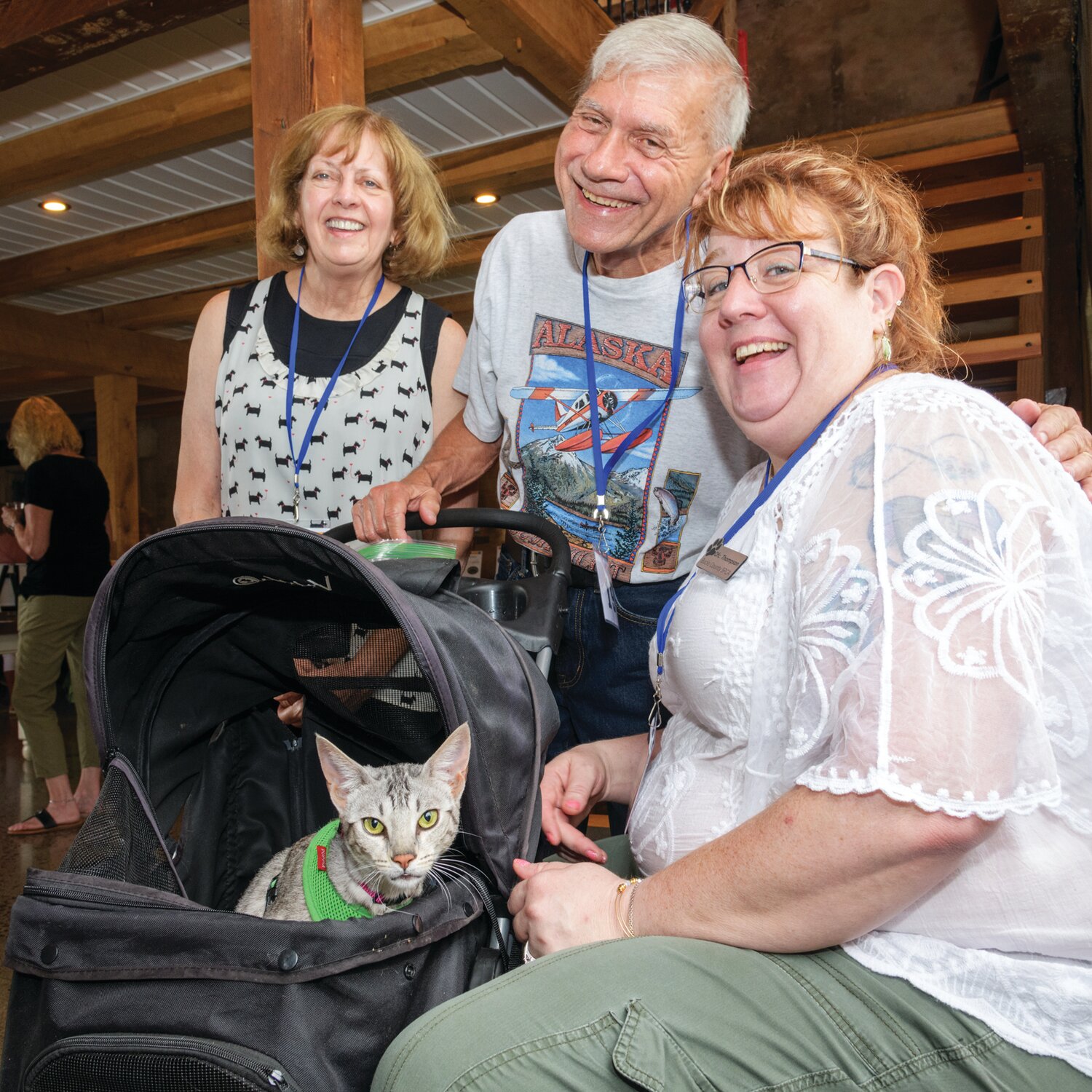 Volunteers Anita and Steve Maximo with Bucks County SPCA’s Humane Law Enforcement Officer Nikki Thompson. Thompson’s cat Elvira is one of several animal’s whose rescue stories were shared.