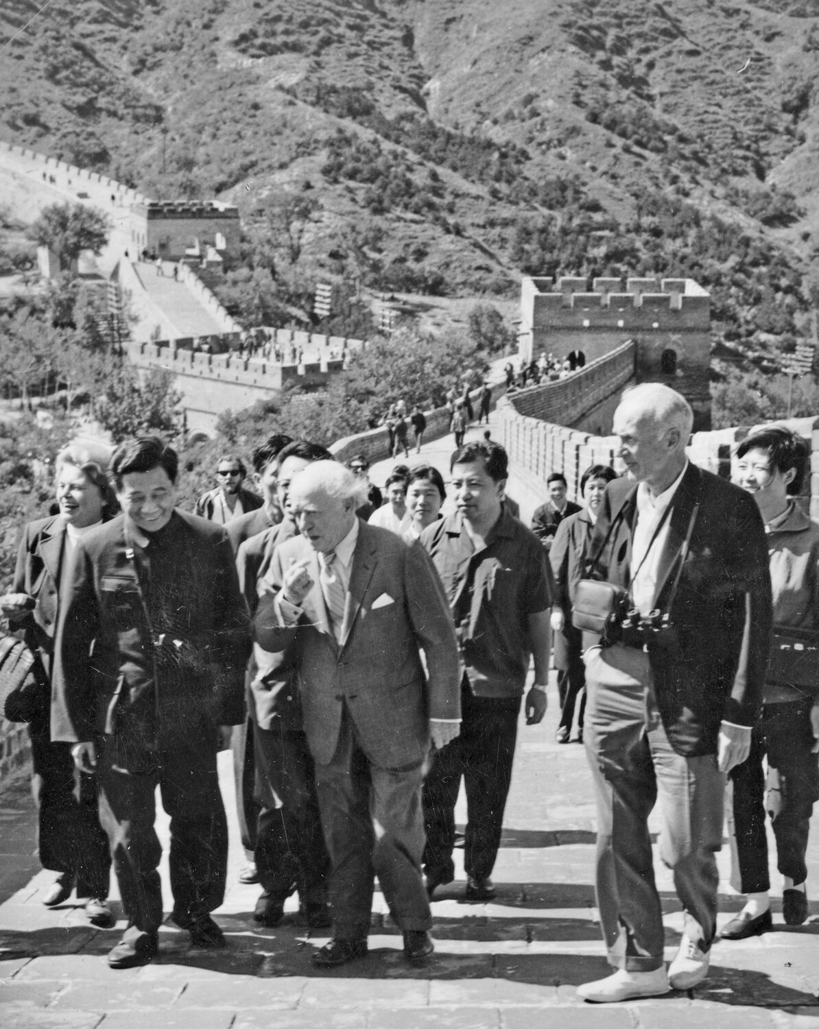 Philadelphia Orchestra Conductor Eugene Ormandy on the Great Wall, in “Beethoven in Beijing.”