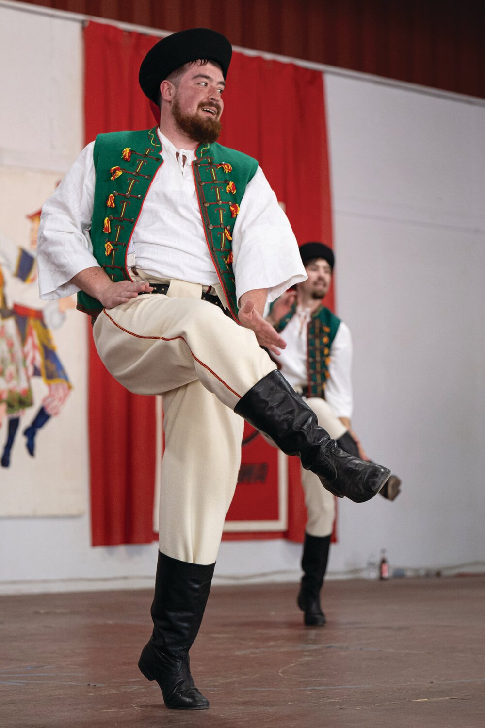 A performer kicks up his heels at the Polish American Family Festival & Country Fair.