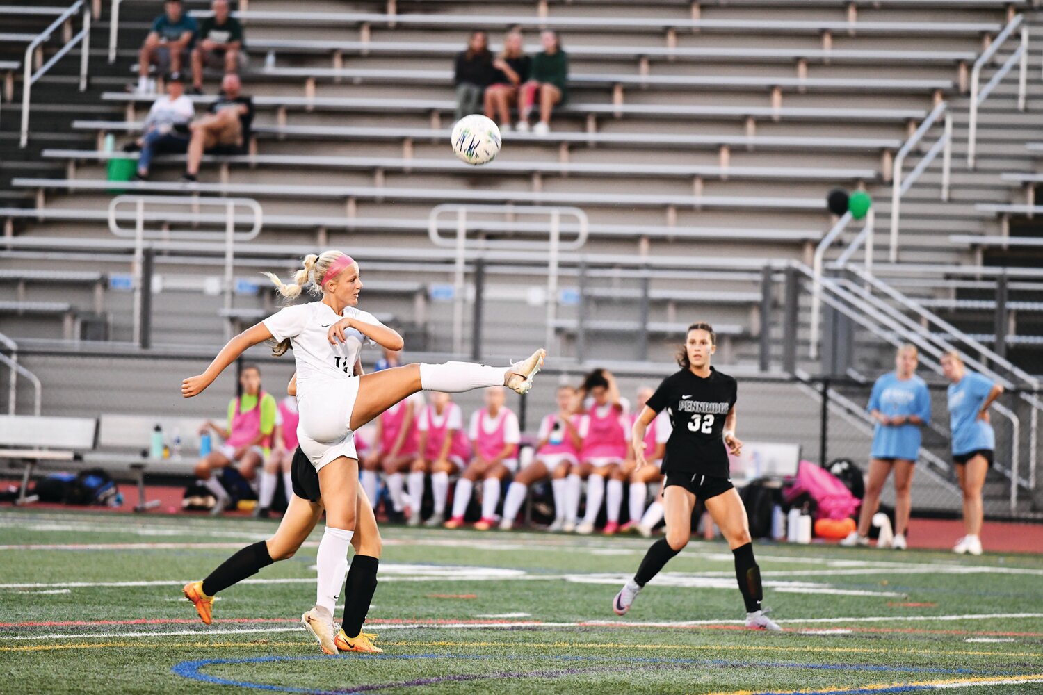 CB South’s Alana Peev kicks it up a notch during Monday’s game.