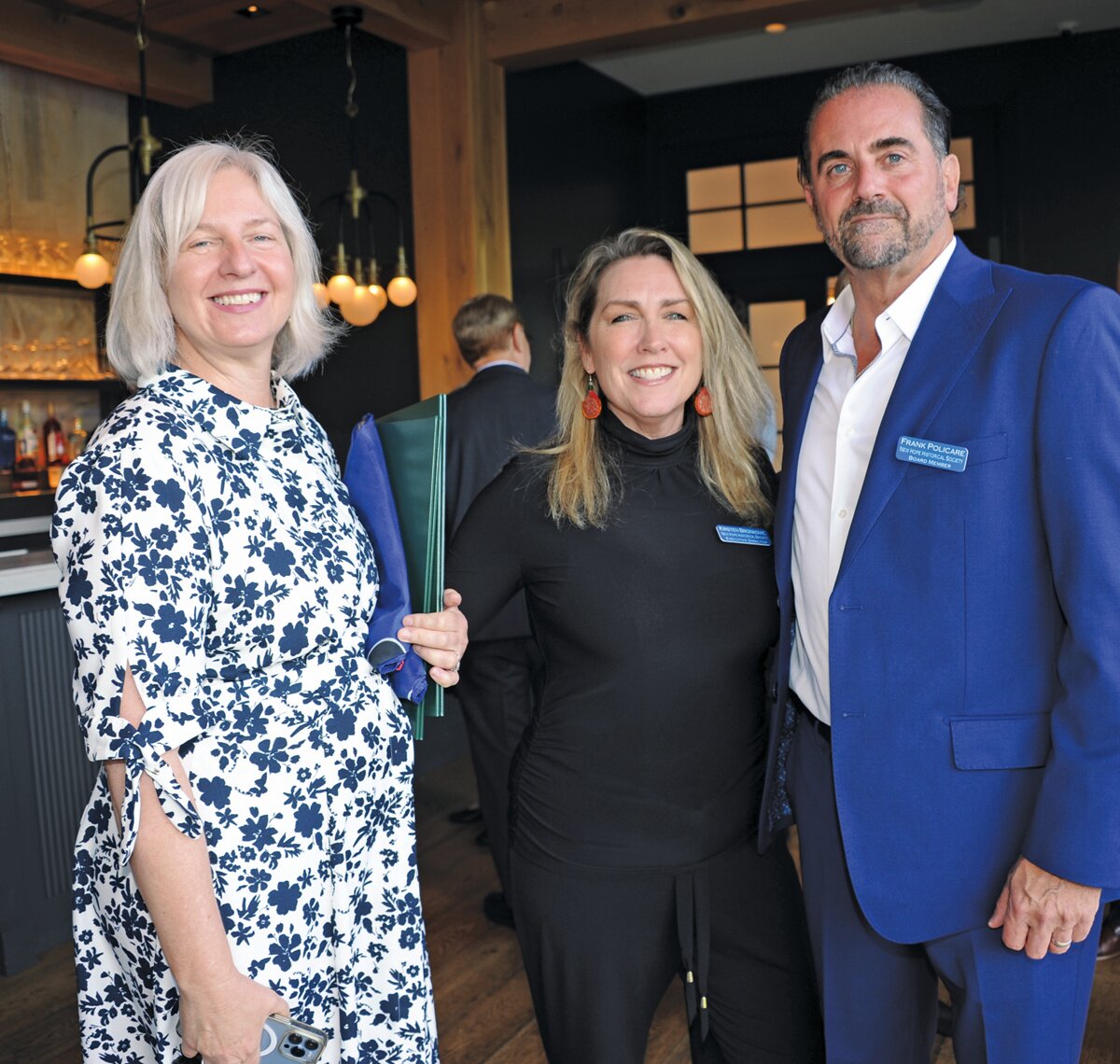 Rosemary Wunenschel, Kristen Bronkovic, executive director, New Hope Historical Society; and Frank Policare, president of the New Hope Historical Society Board.