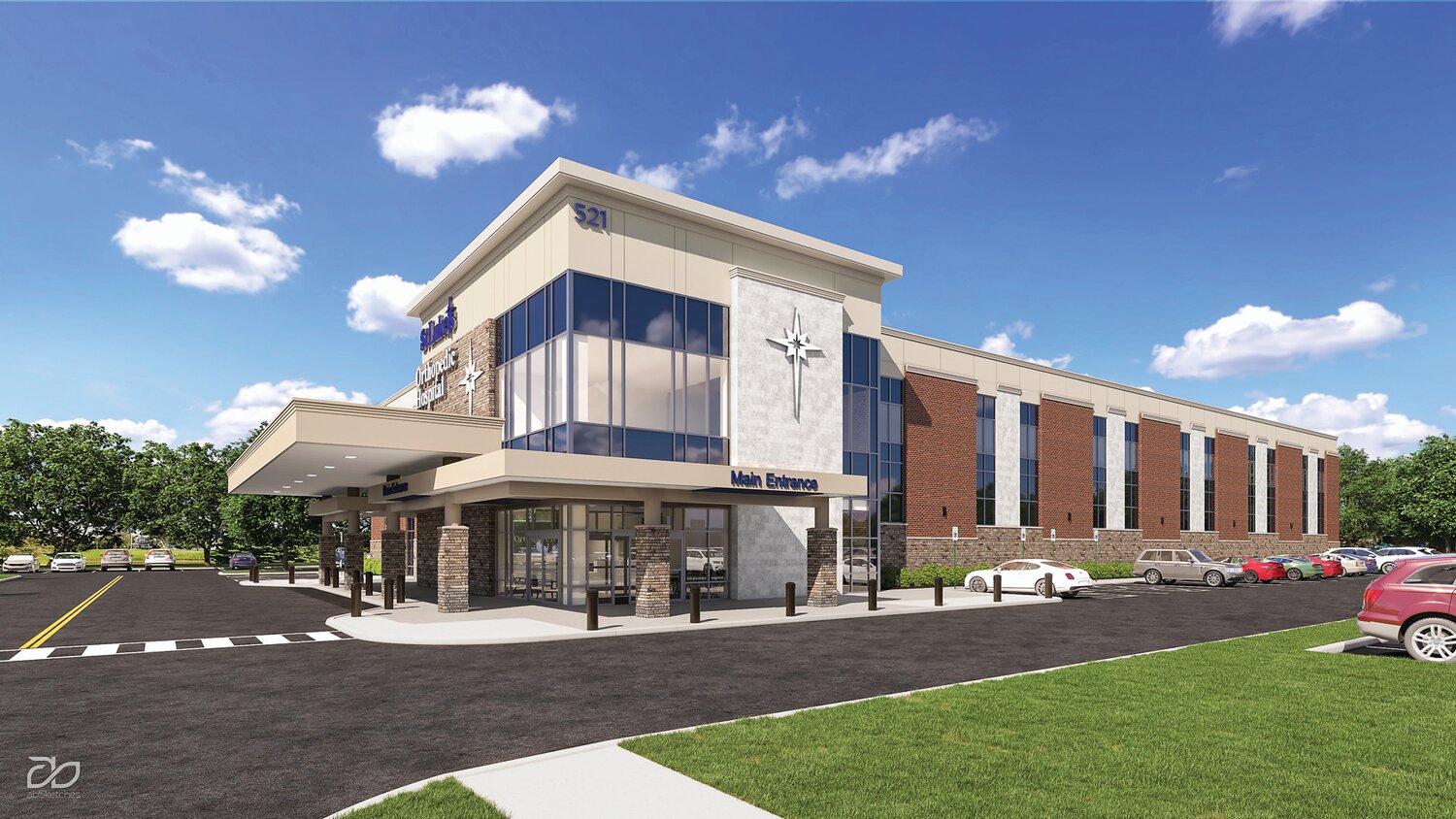 A rendering of the new St. Luke’s Orthopedic  Hospital. Officials expect the first patients to be treated in the new hospital beginning this winter.