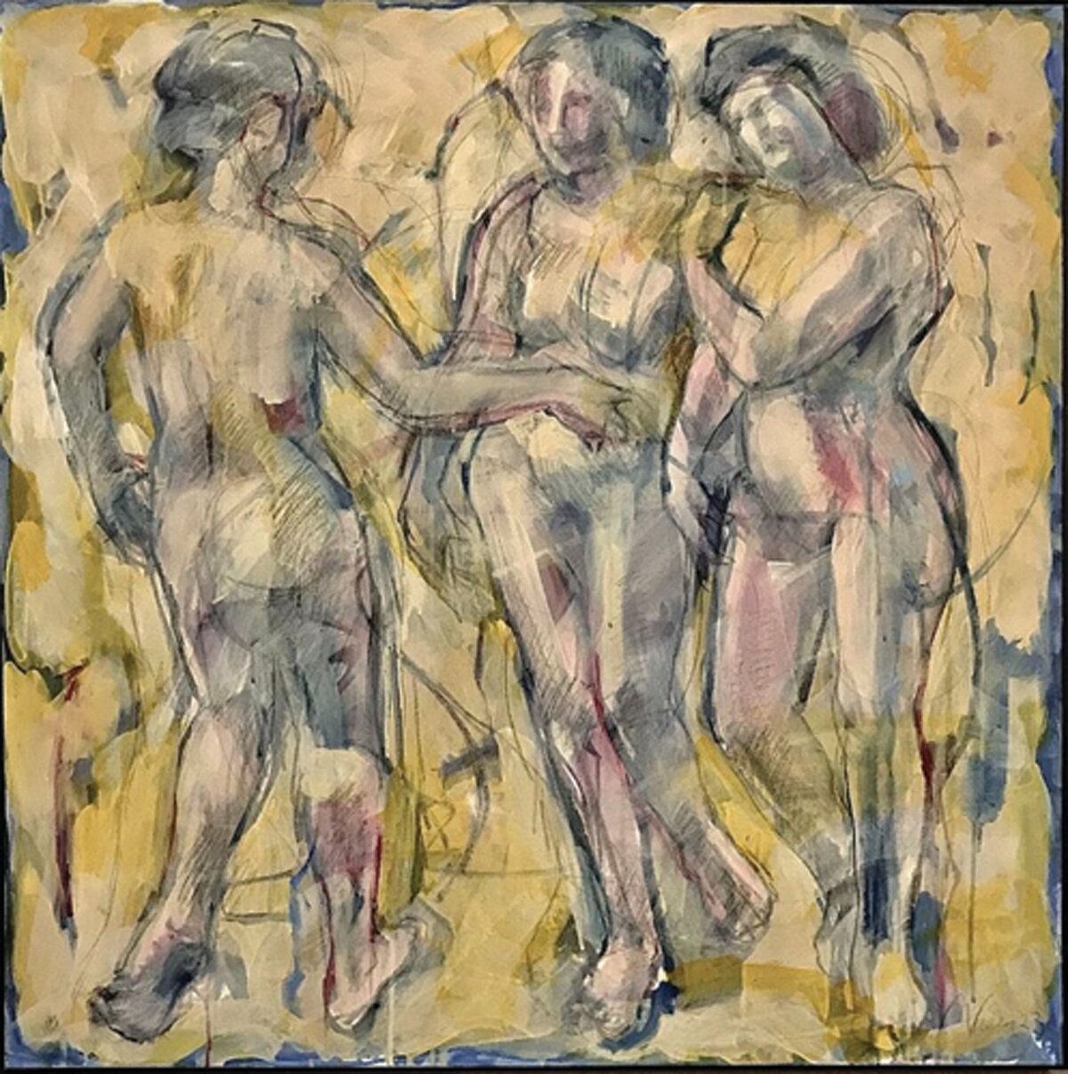 “The Three Graces of Akrotiri” is an acrylic by Charles David Viera.