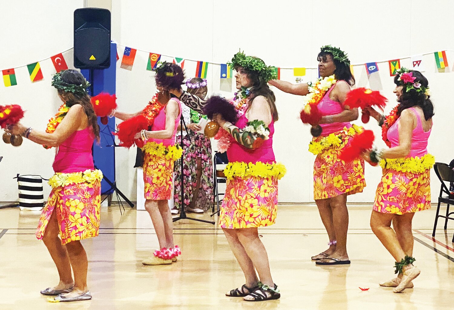 The Tehani Dance Troupe performs Polynesian dances at the first Welcoming Week International Potluck event held at the Quakertown branch of YMCA of Bucks and Hunterdon Counties.