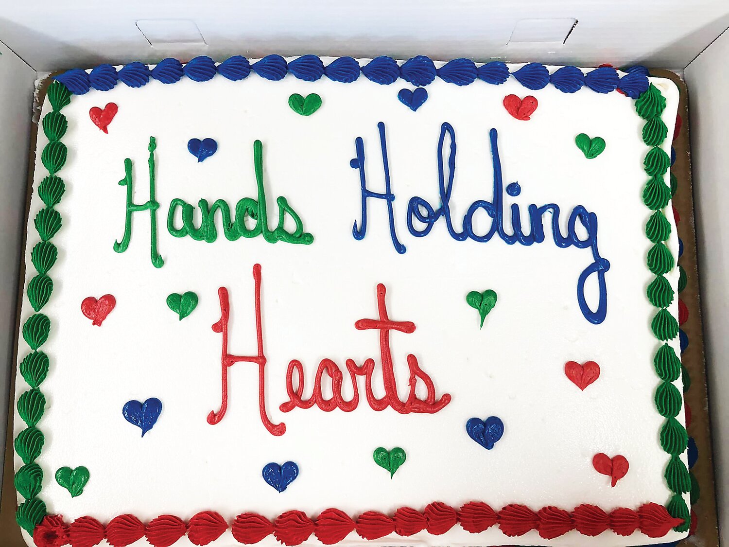 Campers partook in the Hands Holding Hearts cake during the week-long bereavement camp.