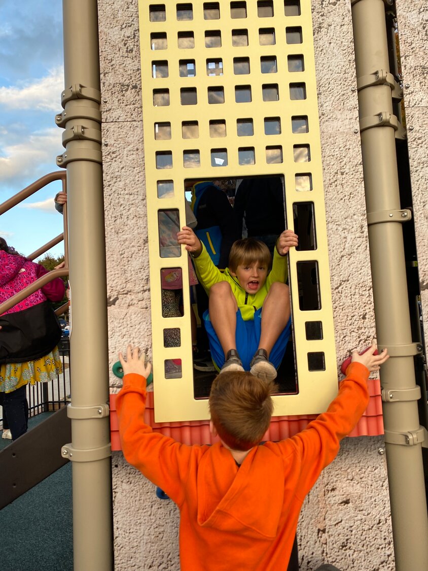 One highlight of the new Broad Commons Park playground is its Fonthill Castle-inspired tower apparatus.