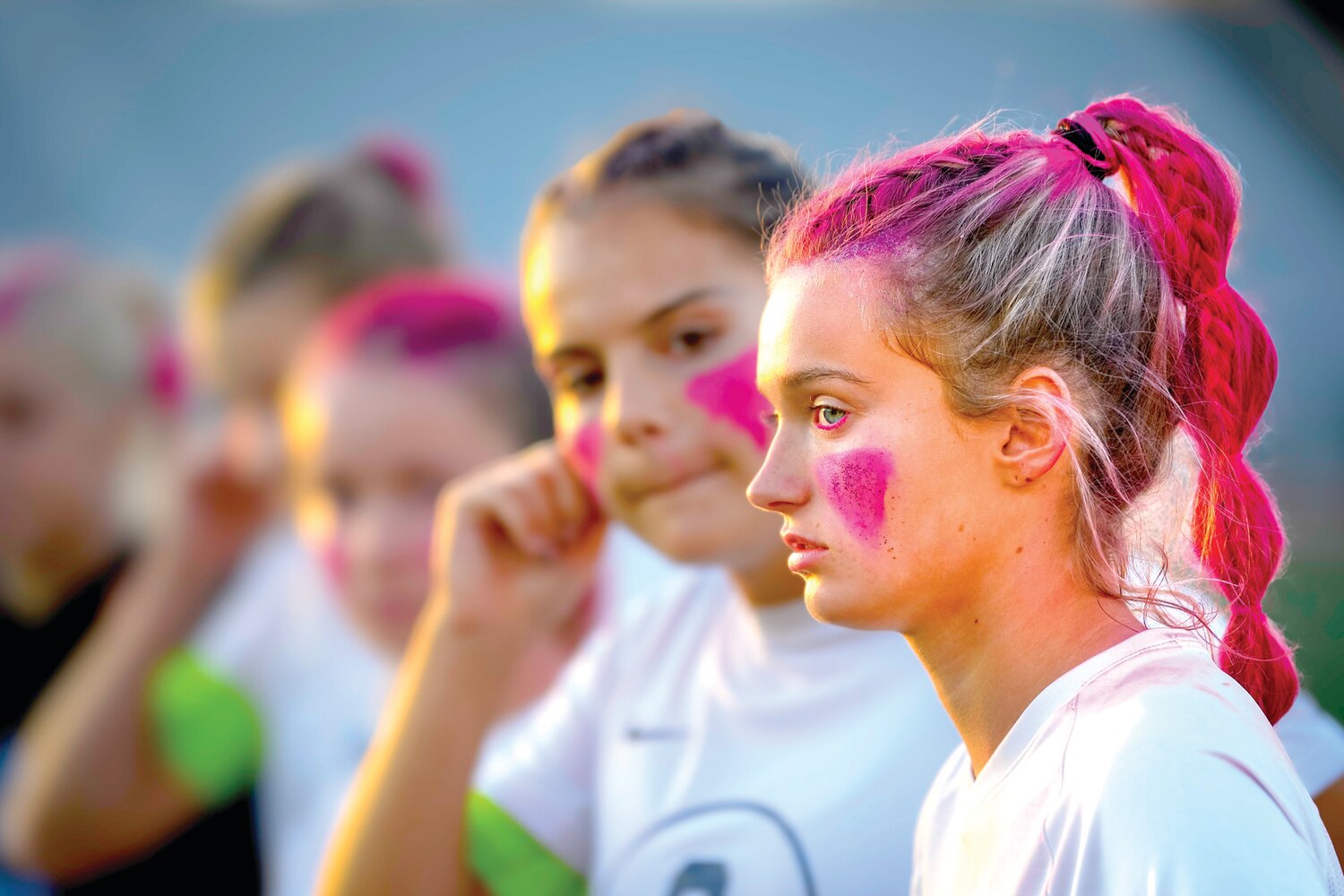 Council Rock South captain Lily Bross listens to the referee’s instructions before the start of the game.