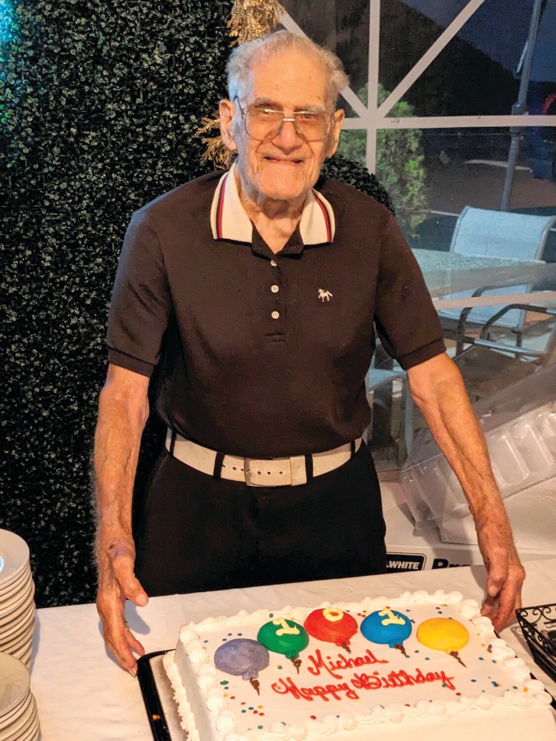 Michael Parisi with his birthday cake.