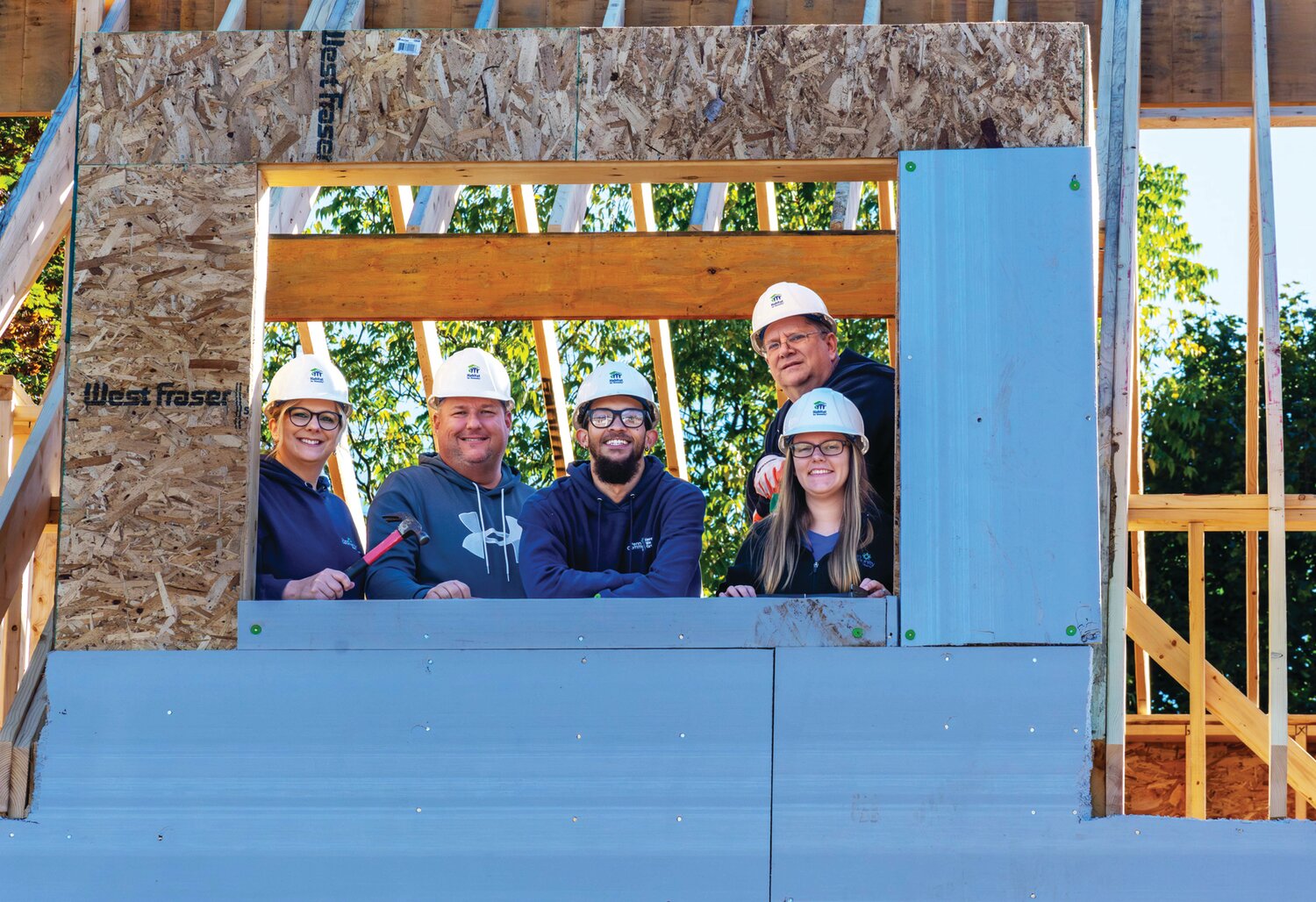 Penn Community Bank volunteers, from left, Terri Reif, Tim Soles, Devon Laidler, Kristina Van Hart and David Abernethy (back row).