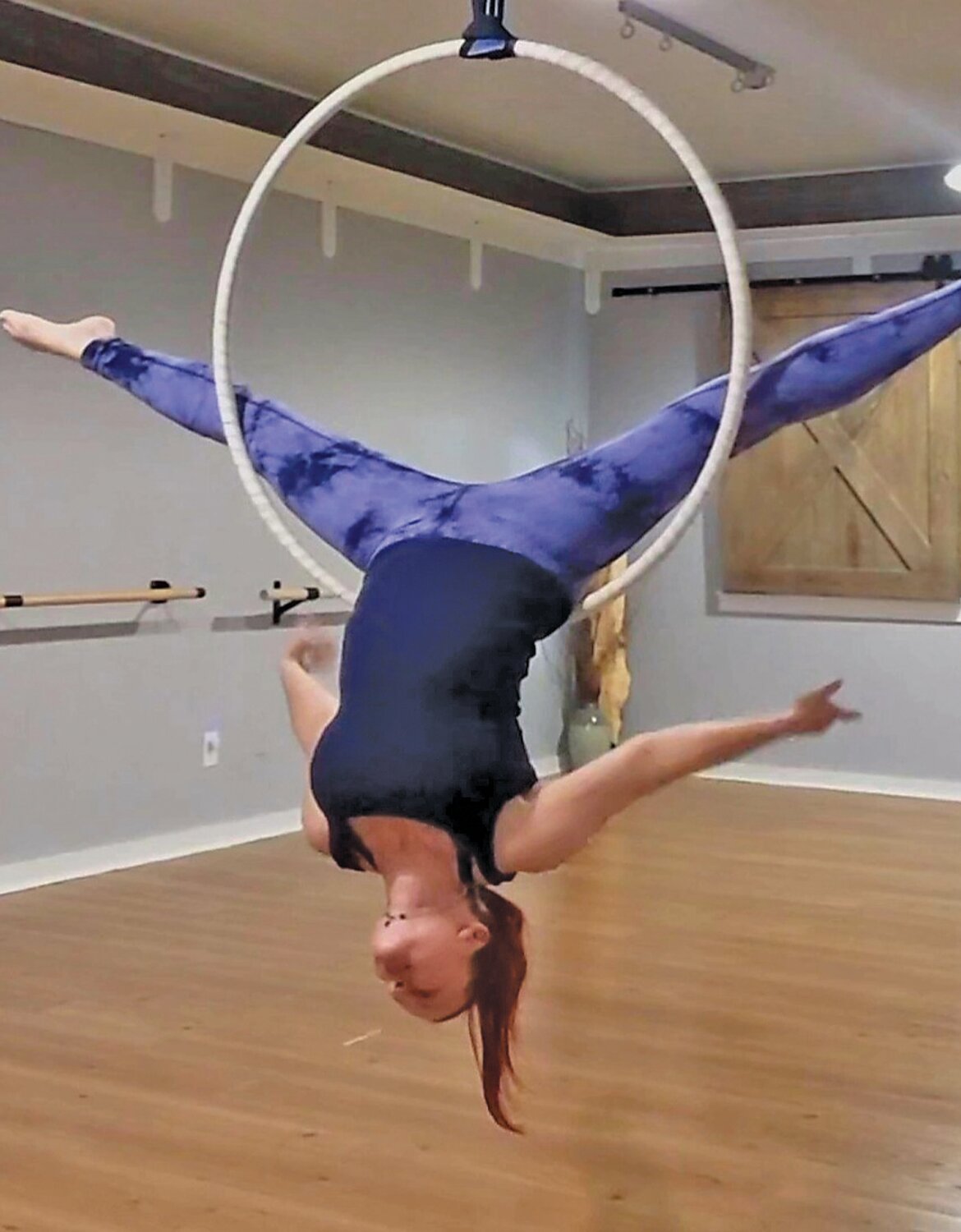 Lyra hoop instructor Kristin Desjadon.