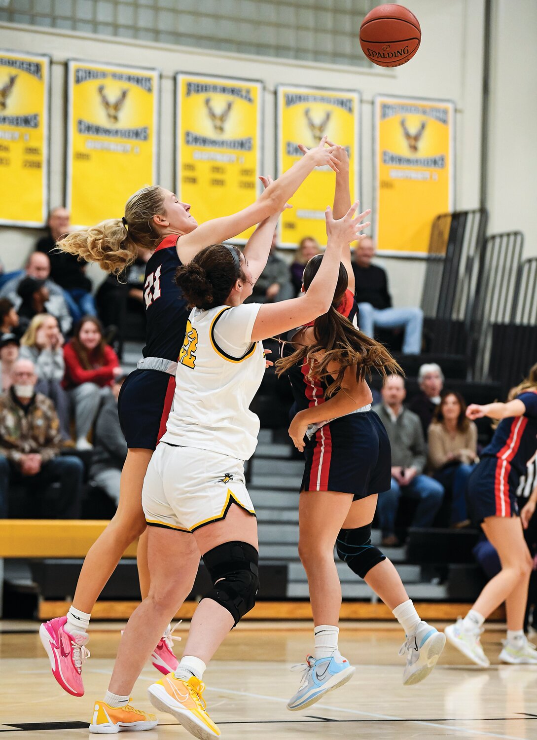 Central Bucks East’s Natalie Berndt deflects a pass intended for Central Bucks East’s Alexis Castro.