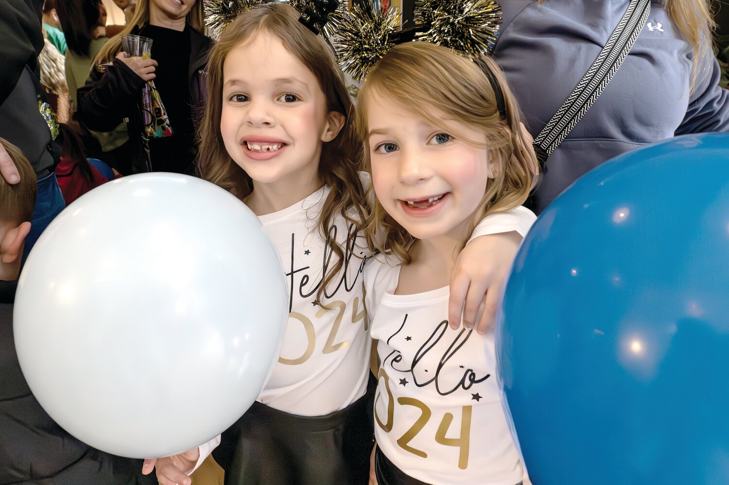 Children welcome 2024 at the Noon Year’s Eve Party at The Square at Dublin Town Center in Dublin.