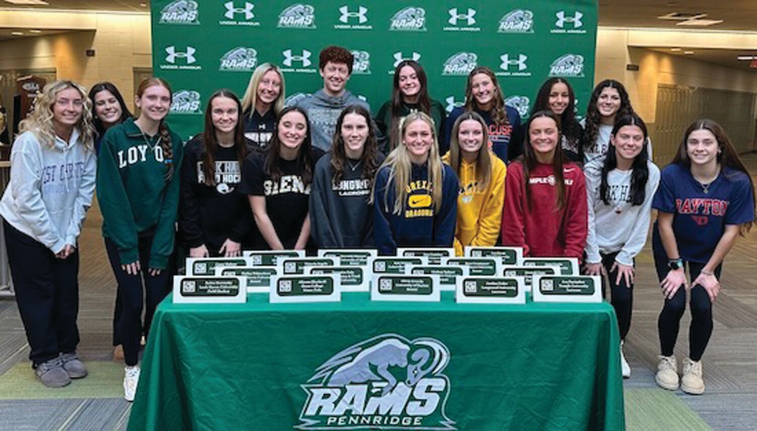 Pennridge recently recognized 17 seniors for their commitment to compete in collegiate sprots. At the ceremony are: Veronica Gula, Keira Horensky, Ava Vesey, Jordan Feder, Ava Kiwak, Kate Unzicker, Ava Fantaskey, Bryn Constanzer, Olivia Grenda, Lindsey Balmer, Tori Angelo, Hannah Capo, Kyle Watson, Allyson Ricciardi, Anna Croyle, Casey Malone and Meredith Blannett.