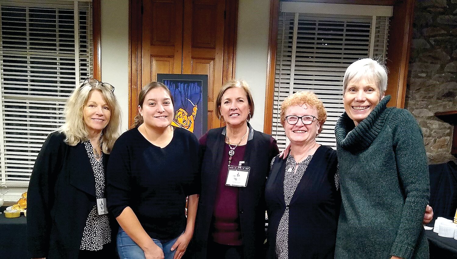 The Emerging Artists show committee includes, from left, Anne Gannon, Elaine Morales, Renee Egan, Bette Sovinee and Maureen Kyle. Not shown: Devon John Chebra and Yvonne Reyes.