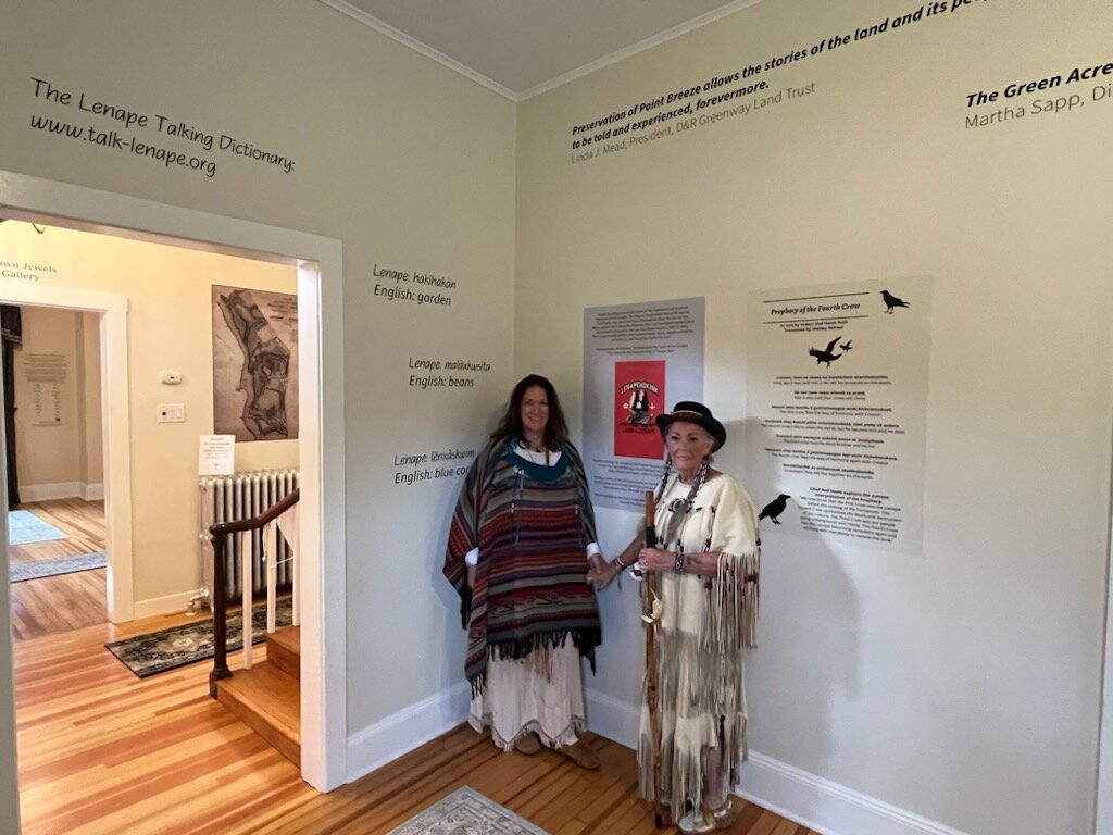 Chief Bluejay and Uma Cinnamon in the Peoples Room at the Discovery Center.