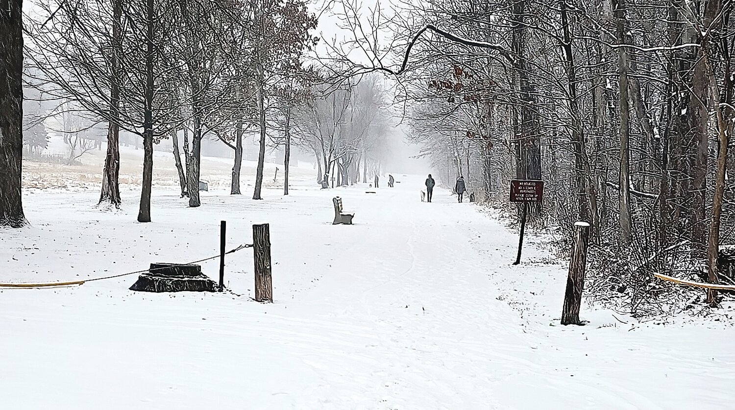 Mother Nature painted the Perkasie bike path off Callowhill Road white on Jan. 6.