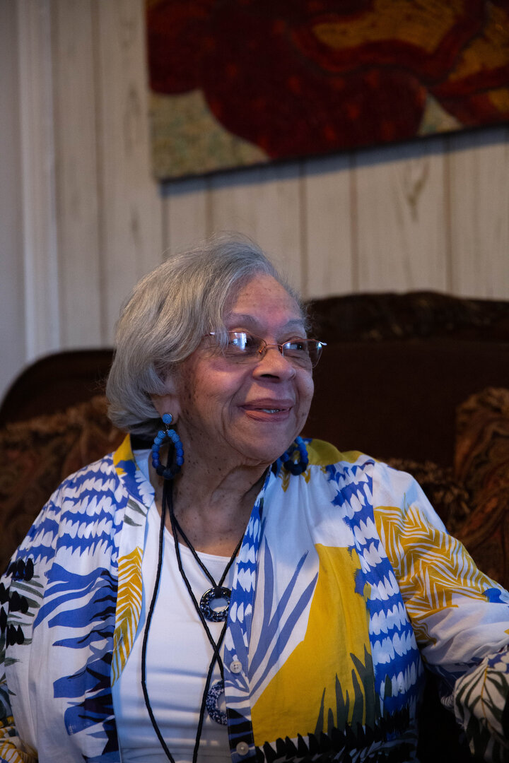 Helen Marie Vaughn Mayo sits in her home on Pennsylvania Avenue in Yardley.